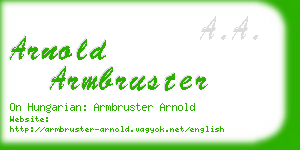 arnold armbruster business card